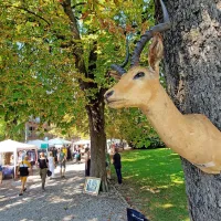 Prednost gradiškega bolšjega sejma je, da nudi poleti veliko sence. 