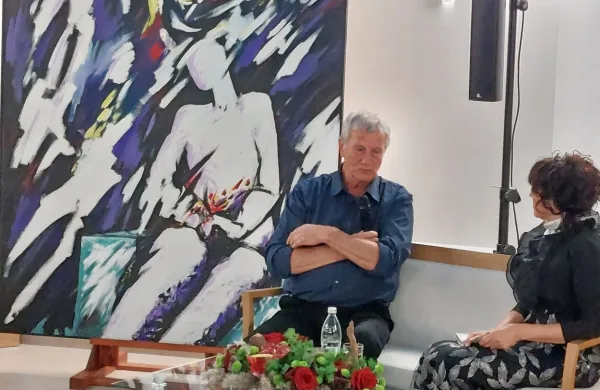 Milovan Valič na odprtju razstave na Cerju