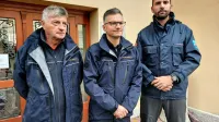 Z leve Rudi Medved, Marjan Šarec in Alen Červ. 
