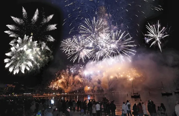 1. januarja se v Portorož vrača tradicionalni ognjemet. Fotografija 
je bila posneta leta 2016.  