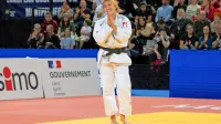 Tako se je Andreja Leški po zadnji borbi razveselila naslova 
evropske prvakinje na začetku novembra v Montpellieru. 