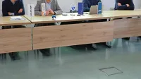 Novoletne poglede ND Gorica so predstavili (z leve): novi športni 
direktor Zoran Ljubinković, predsednik Uroš Blažica, direktor 
Admir Kršić in trener članske ekipe Miran Srebrnič.  