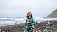 Barbara Milavec se najbolje počuti ob morju in v njem - tudi ko je 
hladneje. 
