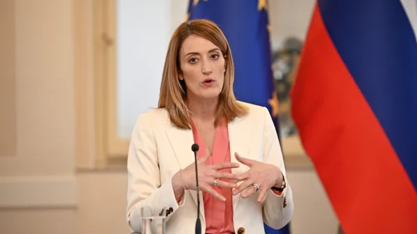 Ro berta Metsola, predsednica Evropskega parlamenta.