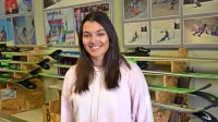 Caterina Sinigoi je po uspešni sezoni  smuči do  poletnih priprav pospravila v delavnico.
