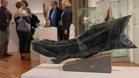 Več deset malih skulptur (na fotografiji v ospredju morski pes)  v 
razstavišču Tartini razveseljuje številne obiskovalce. 