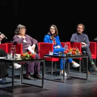 Udeleženci dogodka (z leve: Lucija Dežan, Anica Mikuš Kos, dr. Emilija Stojmenova Duh, Goran Lukič in dr. Mateja Sedmak)  so 
poudarili, da je integracija dvosmerni proces, ki zadeva obe strani, tako priseljence, kot lokalno skupnost.



