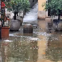 Tudi v Piranu je neurje povzročalo preglavice.