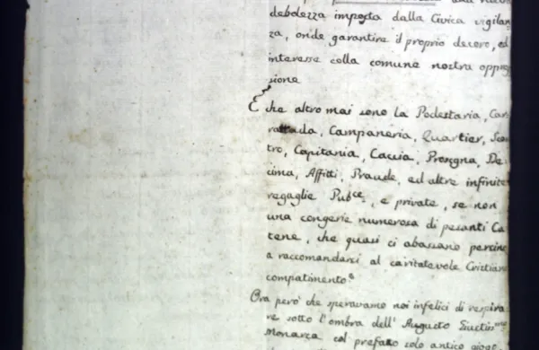 Prva stran pritožbe iz leta 1799