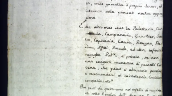 Prva stran pritožbe iz leta 1799