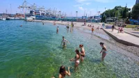 Kljub omejenosti prostora in bližini marine ter Luke Koper se 
mestno kopališče v Kopru ponaša z okoljskim znakom  Modra 
zastava. 