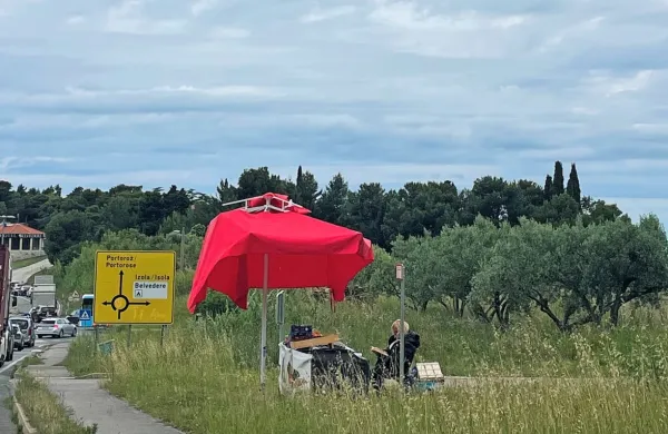 Na stojnicah  ob  cesti   v  teh  dneh  prodajajo  tudi  fige  in lubenice.  