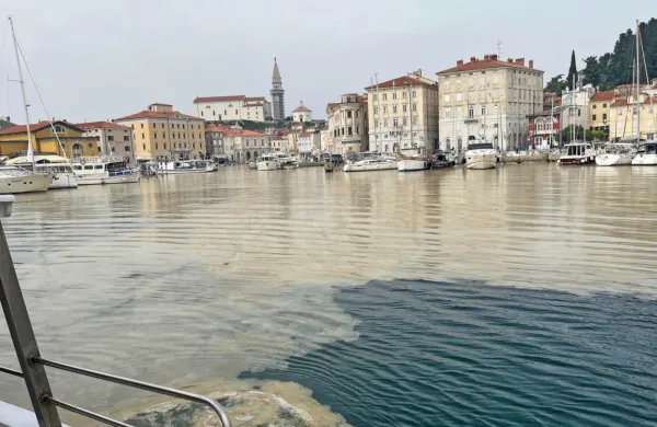 Včerajšnji pogled na Piran z morja