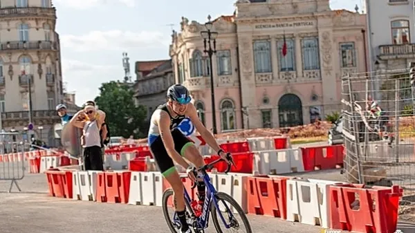 Tjaž Dolgan med kolesarsko preizkušnjo
