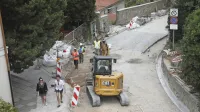 Gradbena dela v Ulici IX. korpusa, kot smo jih 3. julija ujeli v objektiv 