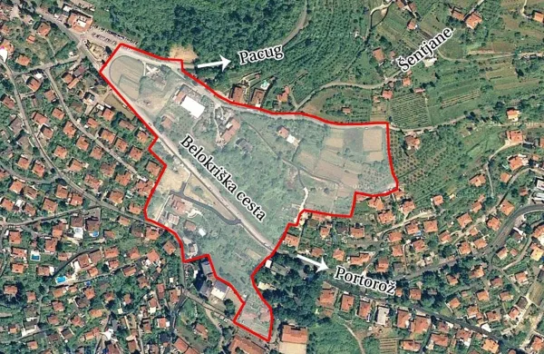 Parcele na Belem Križu, ki jih zaobjema občinski podrobni 
prostorski načrt Ob Belokriški. 