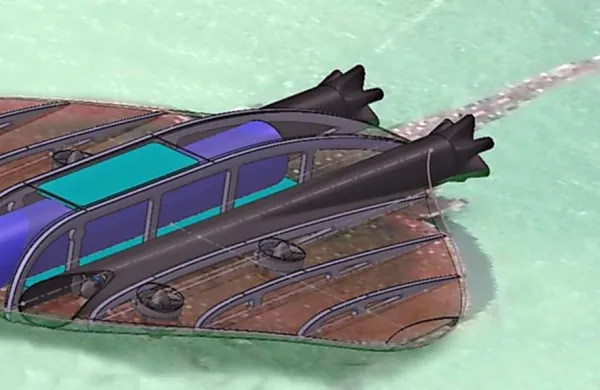 Prototip predvidenega avtonomnega podvodnega plovila RASH-AX25 slovenske projektne skupine EDA SABUVIS II

