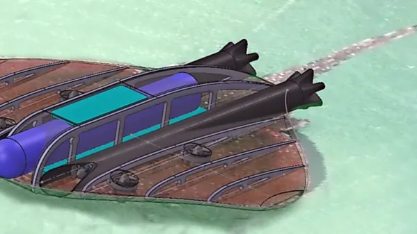 Prototip predvidenega avtonomnega podvodnega plovila RASH-AX25 slovenske projektne skupine EDA SABUVIS II

