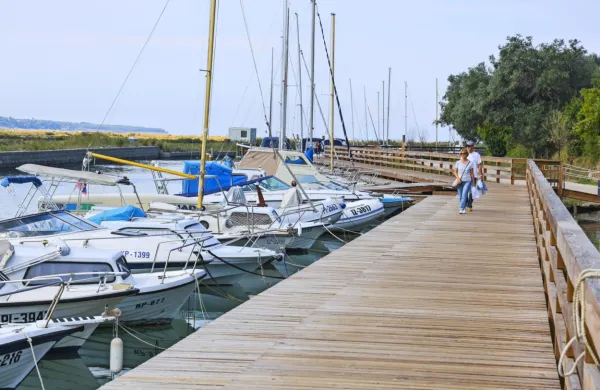 Ob novem mostovžu na Seči so plovila že privezana, prostora pa je 
še nekaj. 