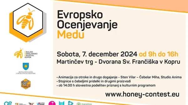 Vabljeni na Medeno tržnico v sklopu prireditve “Evropsko ocenjevanje medu”