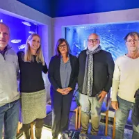 Z leve so  mag. Robert Turk, dr. Milena Mičić,  dr. Manja Rogelja, prof. dr.  Lovrenc Lipej in Aleš Bolje       