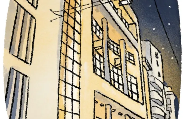Ilustratorka Carolina Trampuž je umetniško upodobila fasado Kulturnega doma v 
reviji Galeb. Na fotografiji detajl ilustracije.  