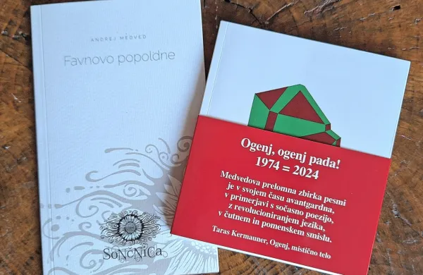 Andrej Medved je zadnjo zbirko Favnovo popoldne napisal letos, 
nedavno pa je izdal še ponatis pred 50 leti izdane prelomne zbirke 
Ogenj, ogenj pada! 