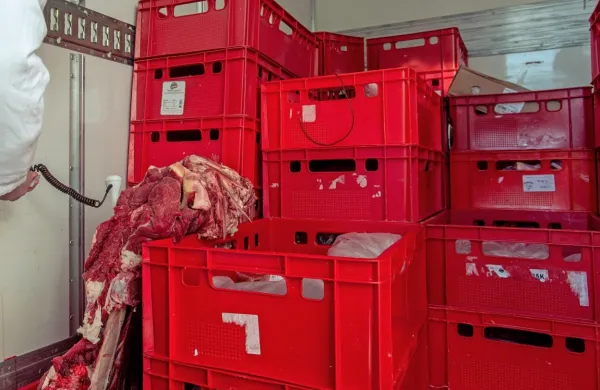 Iz  tovornjaka  so   tatovi  odnesli 25  zabojev  z  mesom  (fotografija je  
simbolična). 