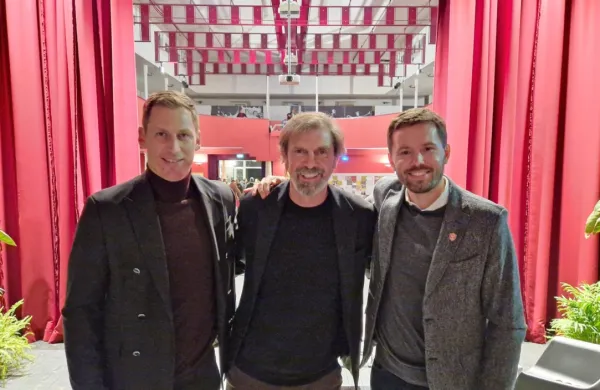 V Miljah: z leve so Valter Birsa, Filippo Galli in Sebastjan Komel.