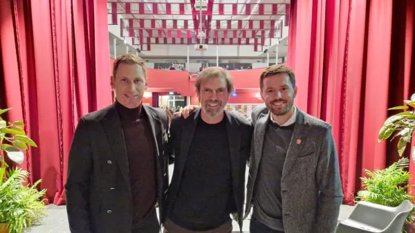 V Miljah: z leve so Valter Birsa, Filippo Galli in Sebastjan Komel.