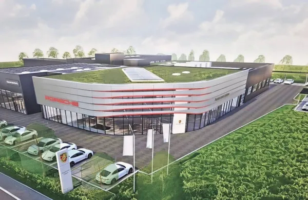 Tako bo videti nov Porschejev center, ki bo vrata odprl sredi 
prihodnjega leta.