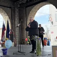 Z udeleženci Pohoda za življenje je molil tudi koprski škof Peter 
Štumpf.