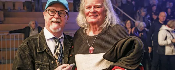 Tomaž Domicelj, še en velikan slovenske glasbe, je po koncertu 
pokramljal s Slavkom Franco iz Portoroža, velikim ljubiteljem 
starega roka. 