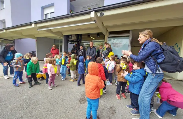 Malčki iz vrtca Ringaraja obiskali dru&scaron;tvo Kid