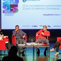 O vplivu izgube navade branja in  razpršenosti pozornosti na razvoj kritičnega mišljenja in čustvene globine 
se je s pesnico in pisateljico Katarino Gomboc Čeh, pisateljem, režiserjem in publicistom Goranom 
Vojnovićem ter urednikom, založnikom in pisateljem dr. Samom Rugljem na šestem večeru pogovarjala 
novinarka Televizije Slovenija Karin Sabadin.