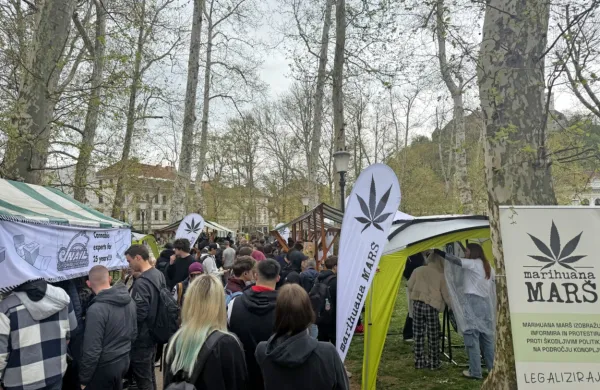 Podporniki legalizacije konoplje so se zbrali v parku Zvezda.