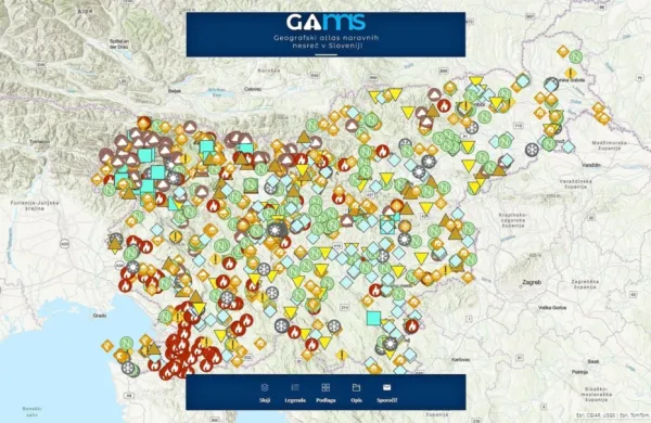 Geografski atlas naravnih nesreč v Sloveniji obsega digitalne 
prikaze zgodovinskih naravnih nesreč od 19. stoletja dalje. 