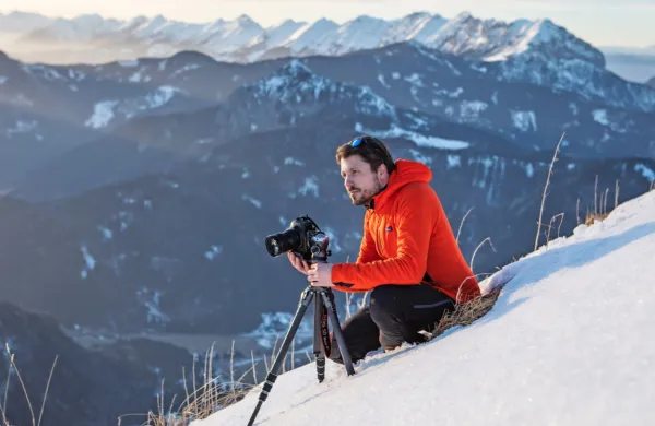 Jaka Ivančič med lovom na popolno fotografijo. 