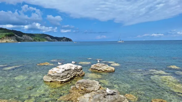    Morje ima v teh dneh okoli 23, 24  stopinj Celzija.