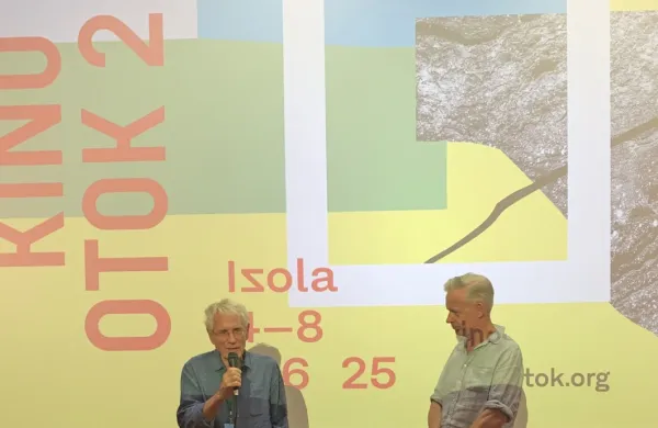 Želimir Žilnik (levo) in dolgoletni programski sodelavec Kino 
Otoka Neil Young