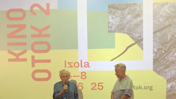 Želimir Žilnik (levo) in dolgoletni programski sodelavec Kino 
Otoka Neil Young