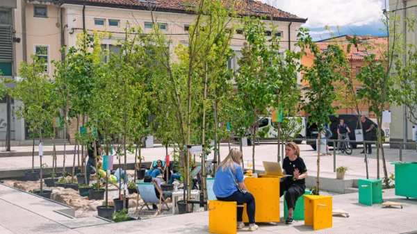 UNG+GO!Borderless potujoči gozdiček na dogodku v Ajdovščini