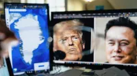 Donald Trump (v sredini) in Elon Musk sta načrtovala velike 
geopolitične igre, med drugim zavzetje Grenlandije.
