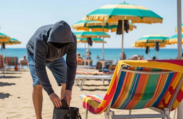 Plažni tatovi prežijo na kopalce, ki puščajo svojo lastnino nezavarovano. Fotografija je simbolična.