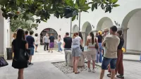Del tečaja je potekal tudi v preddverju FHŠ. 