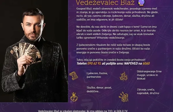 Vedeževalec  Blaž  se je  opeharjeni ženski  že opravičil,  pripravljen  ji 
je plačati  tudi  odškodnino.  