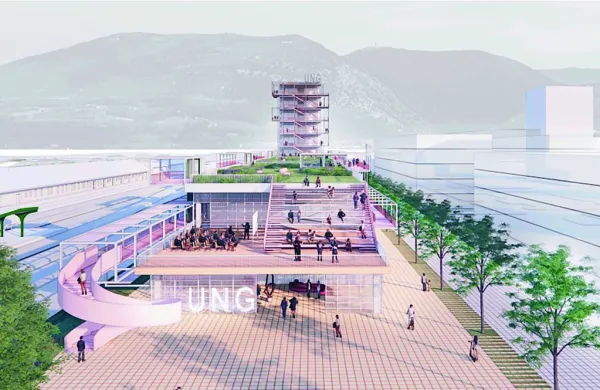 Fakultetni center, kjer bi svoje prostore dobil tudi rektorat 
univerze,  bi postavili ob železniški postaji. 