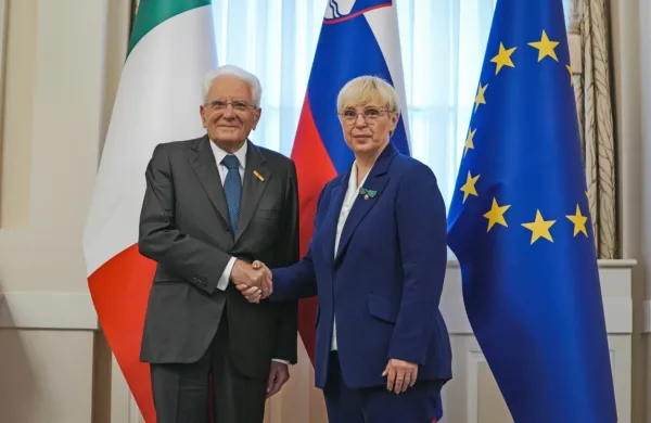 Predsednika Slovenije in Italije Nataša Pirc Musar in Sergio 
Mattarella
