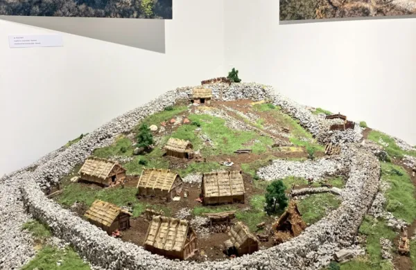 Maketa gradišča Gradec pri Repniču (Rupinpiccolo), ki sta jo posebej za razstavo izdelala Fulvio in Paolo Forti v sodelovanju z Nadio Pezzulla, Francesco Mucignato in Lidio Rupel. 