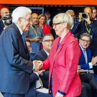 Predsednik republike Italije Sergio Mattarella in predsednica 
republike Slovenije Nataša Pirc Musar